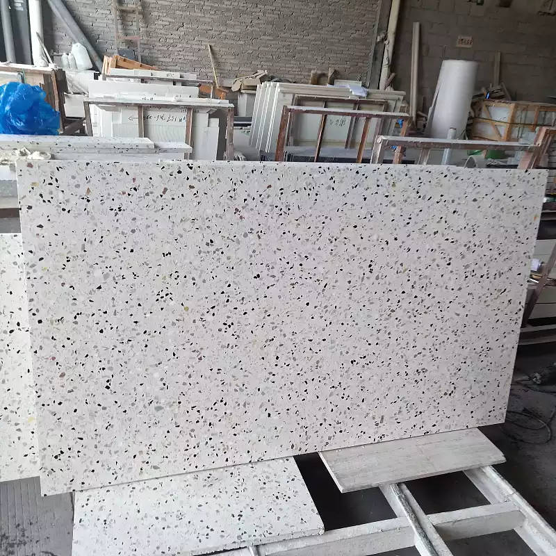 Australia Beige Terrazzo Tile Multicolour Balcony Porcelain Flooring Countertop Material 300X300 270X180 Terrazzo Tile For Sale (3)