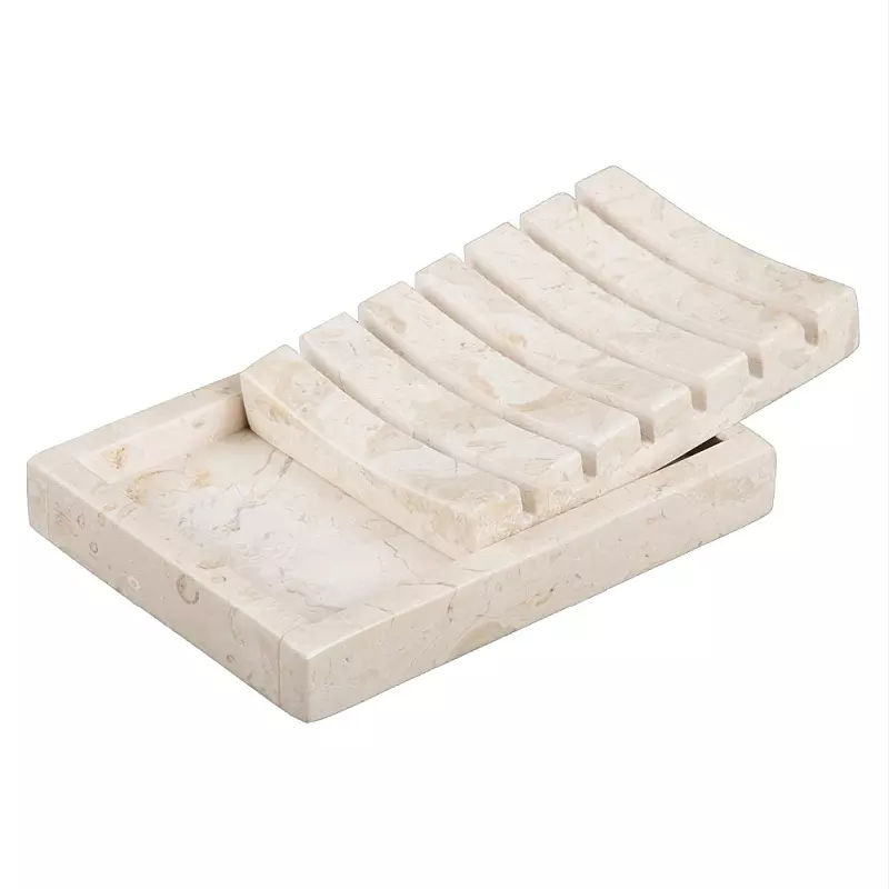 Bandeja de baño de piedra de mármol natural, jabonera cuadrada blanca de Carrara al mejor precio (2)