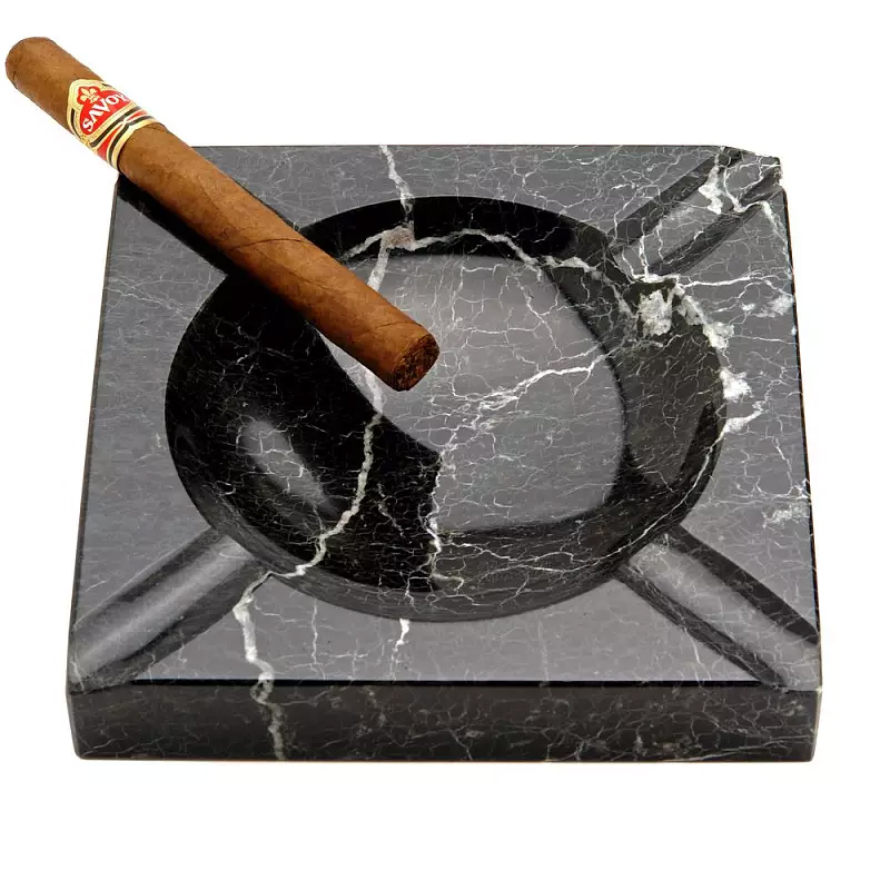 Cenicero cuadrado de mármol macizo para cuatro cigarros (3)