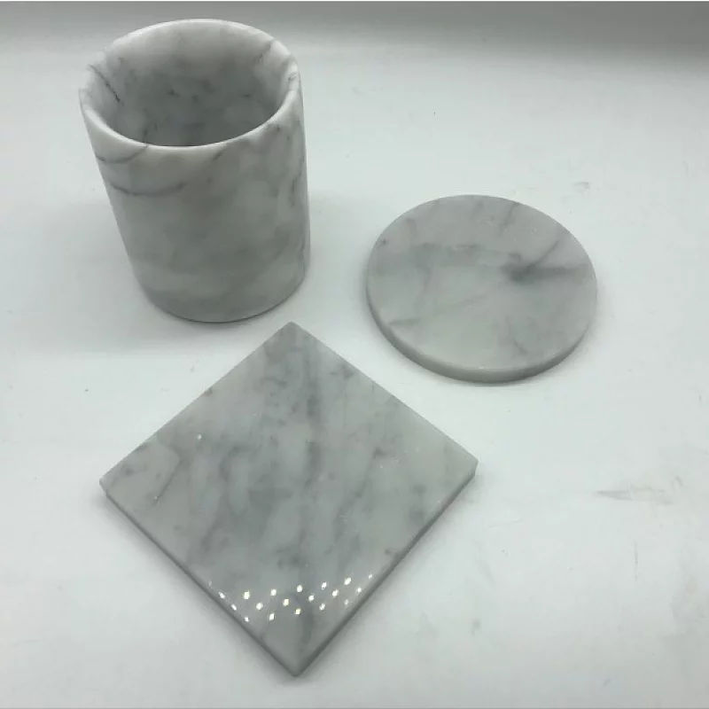 WORHE Candle Holders True Natural Marble (2)