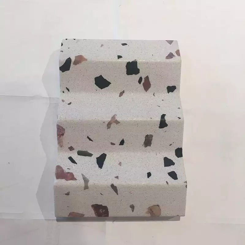 White Terrazzo stone Soap Dish Gift Set (1)