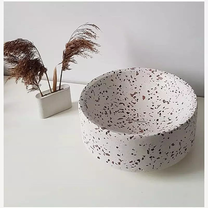 hot sale round terrazzo bathroom sink, Terrazzo bathroom or kitchen basin, without resin, customized color and grain. (5)